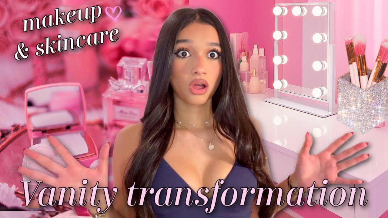NEW MAKEUP VANITY ORGAINZATION & TOUR!💗|JASMINE MIR