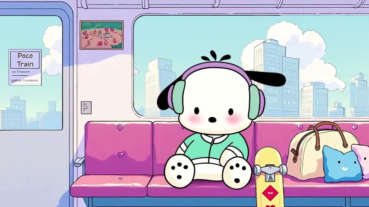 Cozy Train Vibes with Pochacco 🎧 Chill Lofi Beats for Relaxing & Daydreaming
