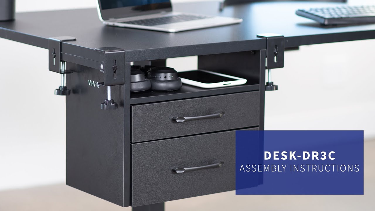DESK-DR3C Corner Clamp-on Desk Drawer Assembly by VIVO