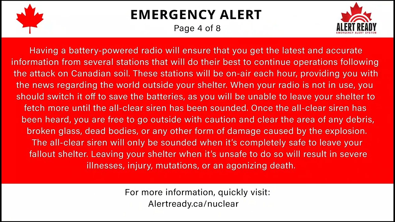 Canada EAS Scenario - Nuclear Attack Simulation