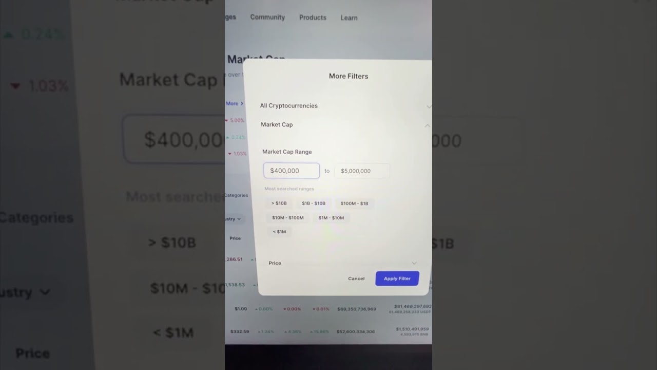 Попробуйте эту скрытую функцию CoinMarketCap