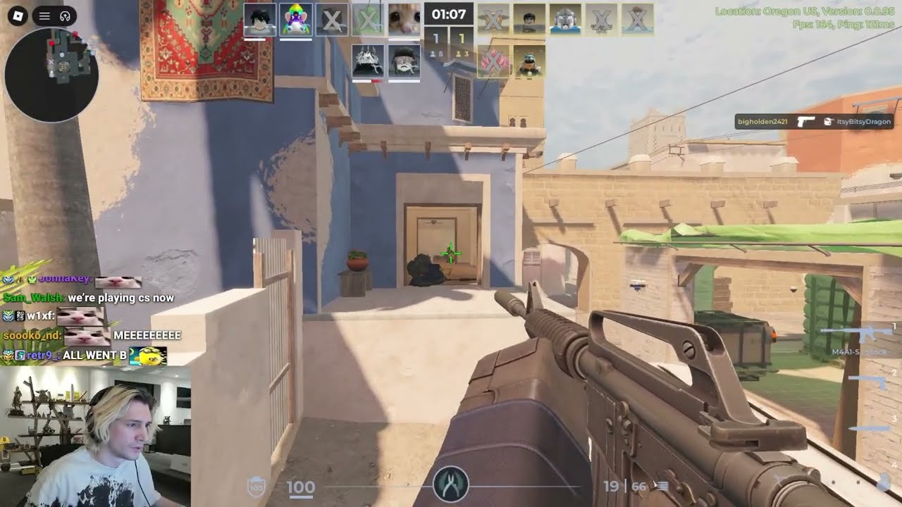 xQc Attempt to play CS2 in Roblox...
