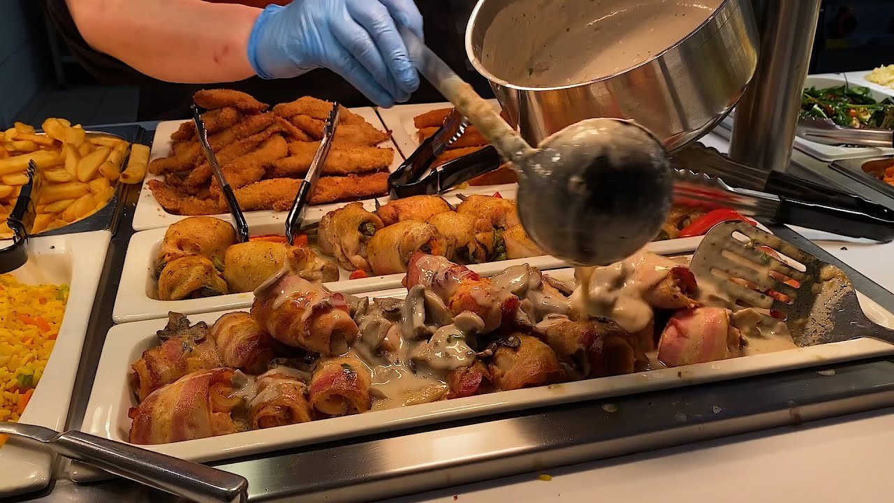 Food court in Galeria Rzeszow. Street food in Poland
