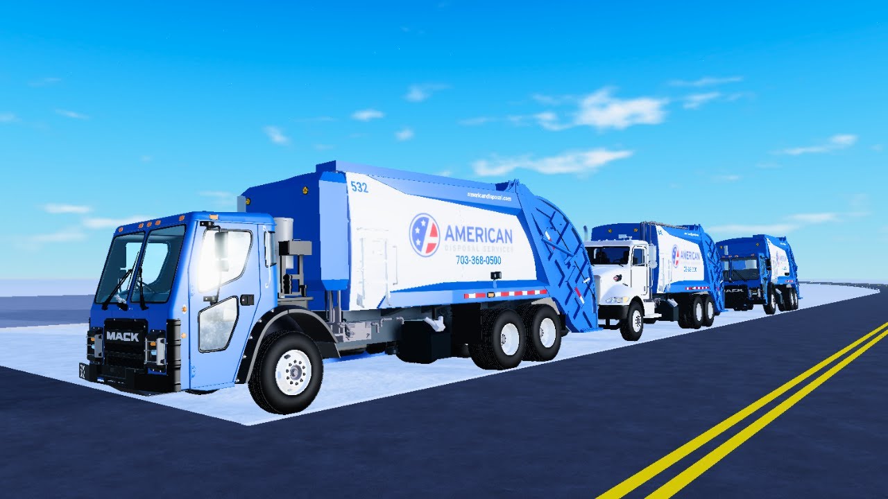 Roblox Garbage Trucks | Fast Mack LR Rear Loader on Trash | American Disposal | POV