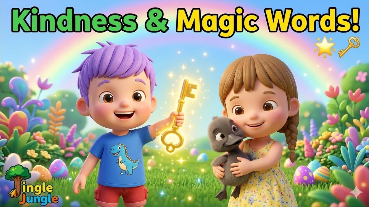 Kindness & Magic Words Song! 🌟 Ugly Duckling Story + Surprise Toys | Jingle Jungle Educational Mix