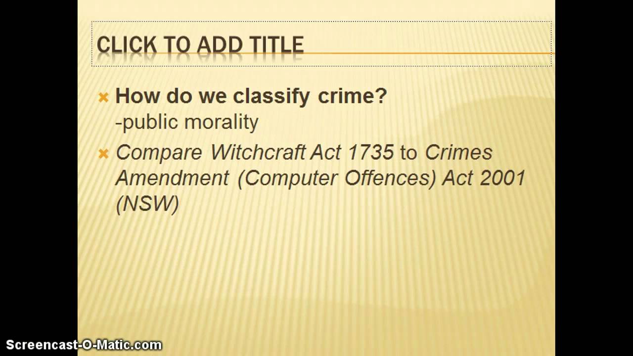 LOLHSC Legal Studies | Crime: Describe the nature of crime