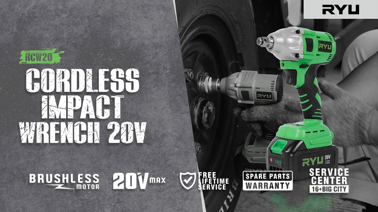 PUNYA TORSI TINGGI! UNBOXING DAN TEST CORDLESS IMPACT WRENCH 20V RYU