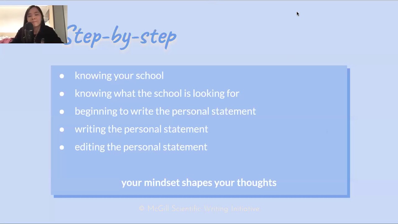 Workshop #3: How to Write a Personal Statement