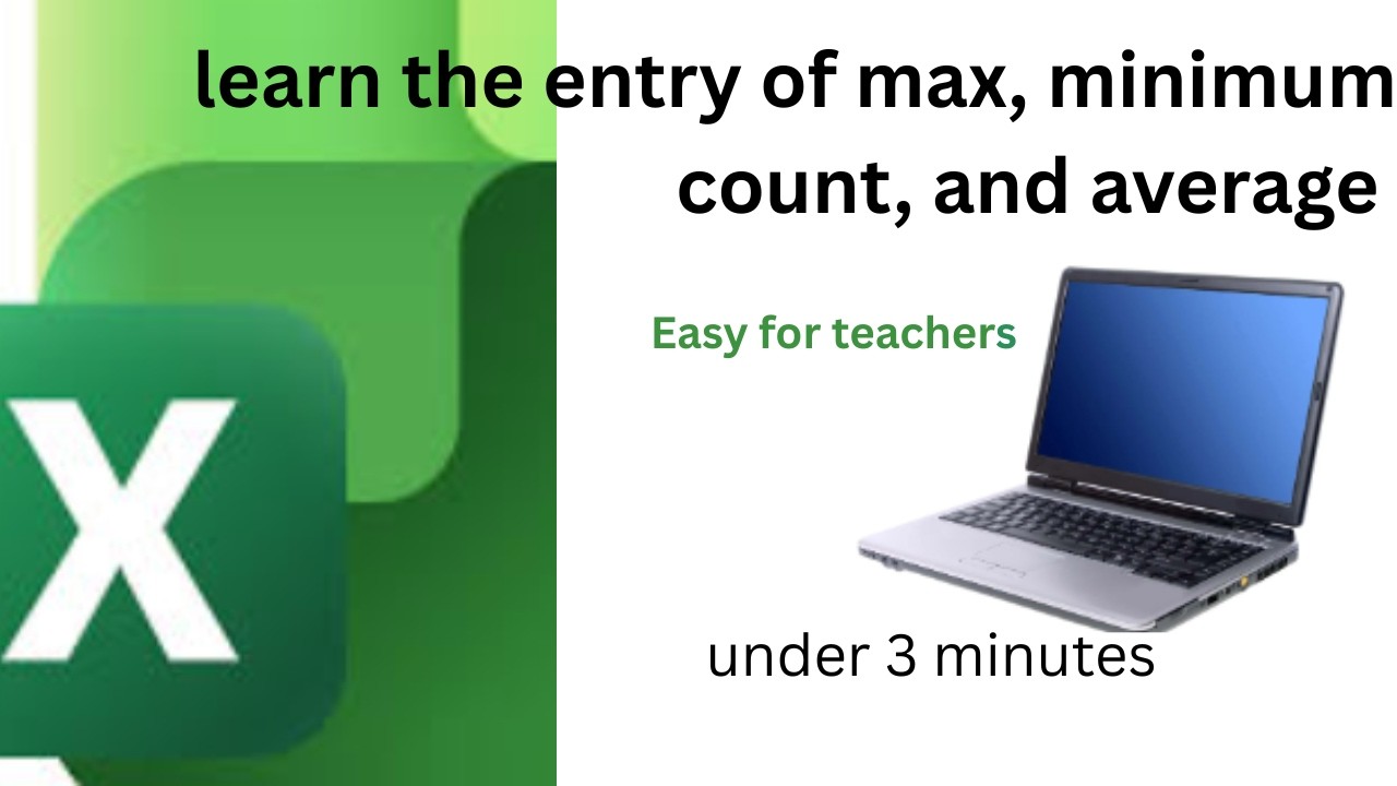 Excel data entry Max, Minimum, Count and Average