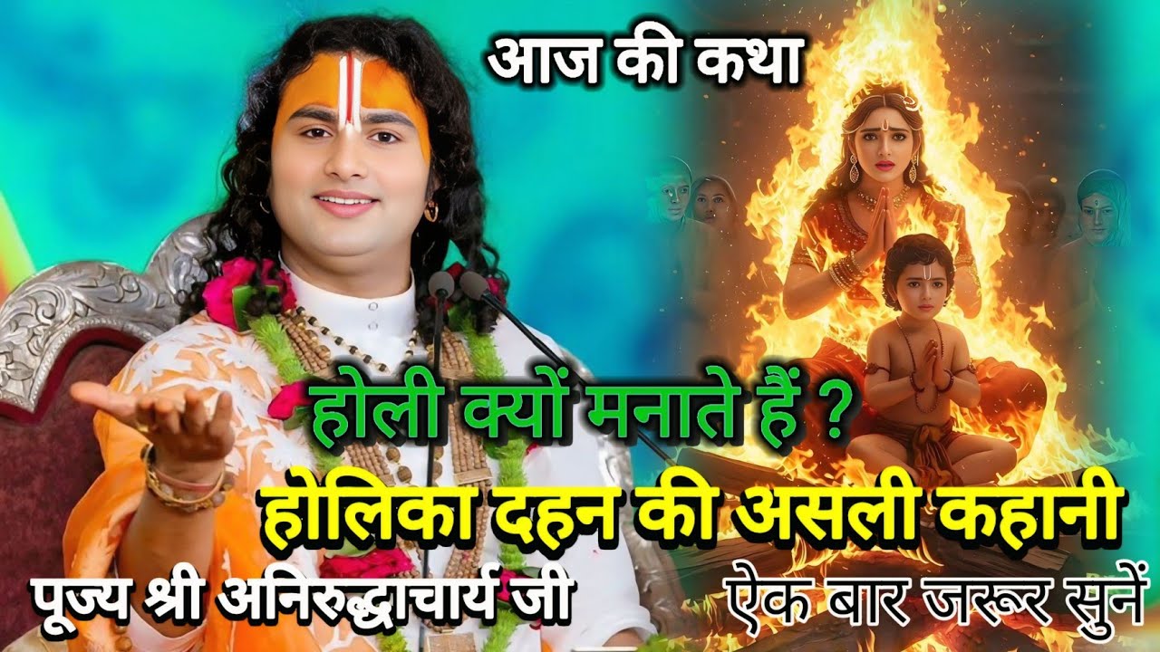 होली क्यों मनाते हैं ? होलिका दहन की असली कहानी | #anirudh #bhakti #katha #krishna #live #holi 