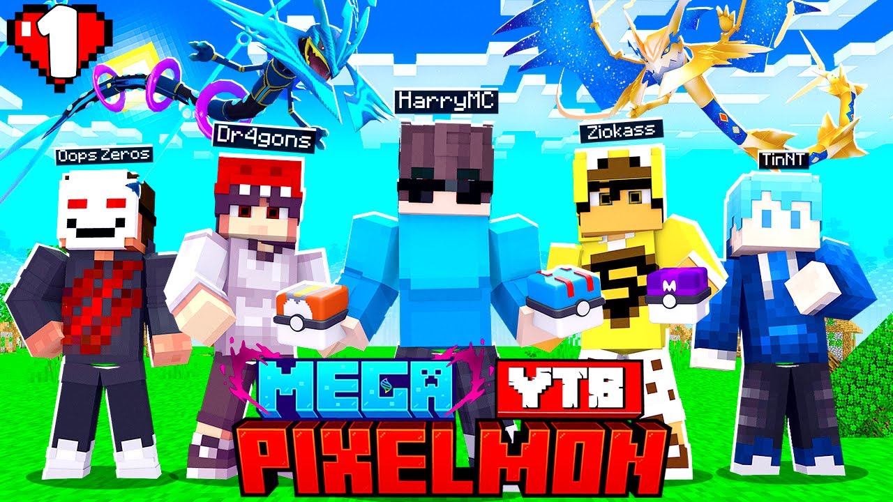 PIXELMON MEGA YTB * TẬP 1 | HARRY GẶP CẶP Đ&Ocirc;I SI&Ecirc;U THẦN RAYQUAZA CỰC MẠNH C&Ugrave;NG C&Aacute;C YOUTUBER