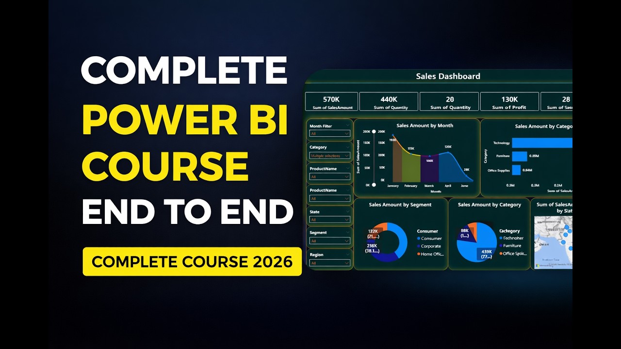 Power BI Complete Course 2026 | End to End Project | Zero to Hero | Power BI Full Course Tutorial