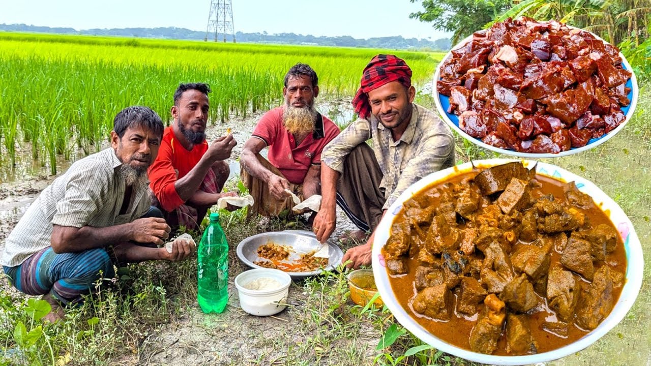 গরুর কলিজা ভুনা,  সাথে রুটি পিঠা , ভরপুর নাস্তা।