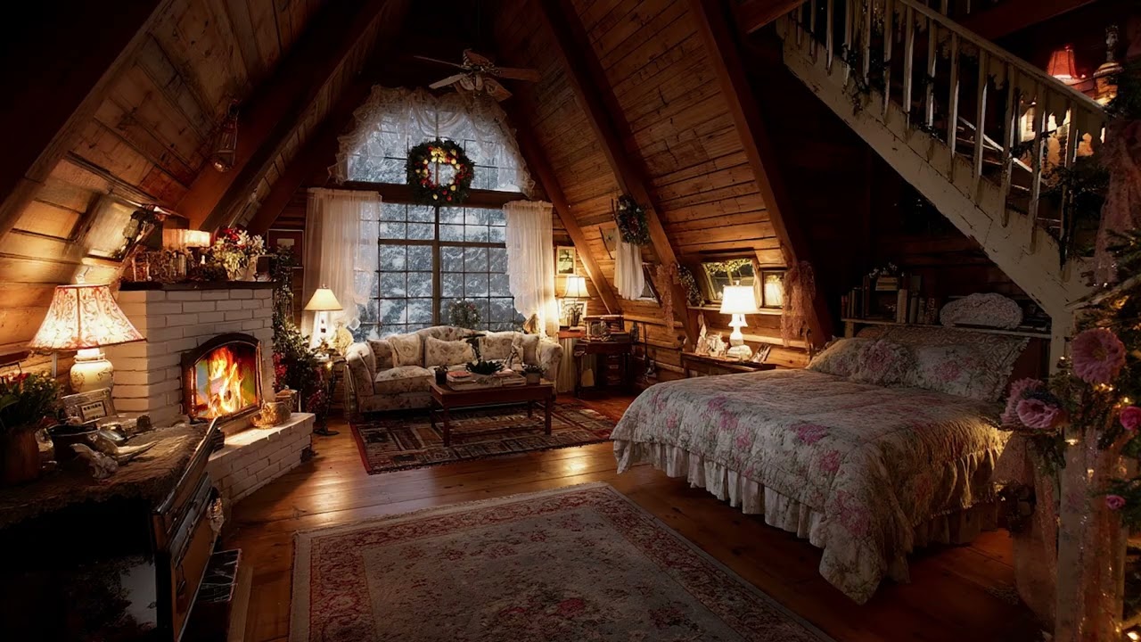 After the House Grew Quiet in Winter | Gentle Fireplace Ambience for Rest and Lingering Memory