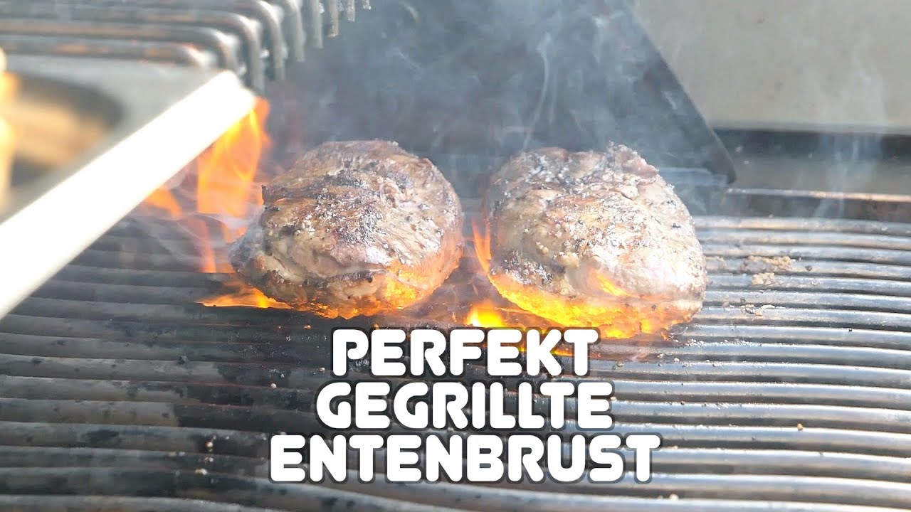 Perfekte rosa Entenbrust vom Gasgrill