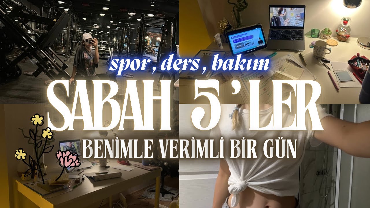 SABAH 5 ‘ TE KALKIP VERİMLİ BİR GÜN GEÇİRELİM 📄🎧🪬 | Spor , ders , Saç bakımı 🩷✨ | #yks