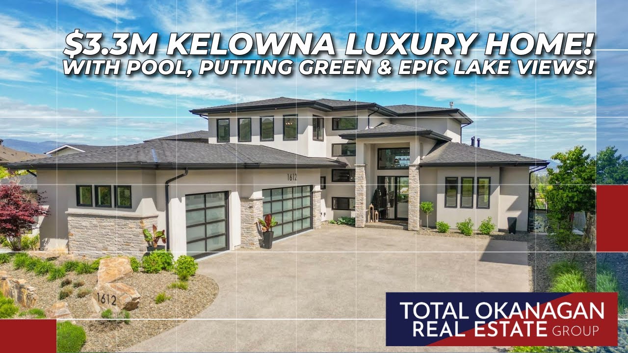 $3.3M Kelowna Luxury Home with Pool, Putting Green & Epic Lake Views!