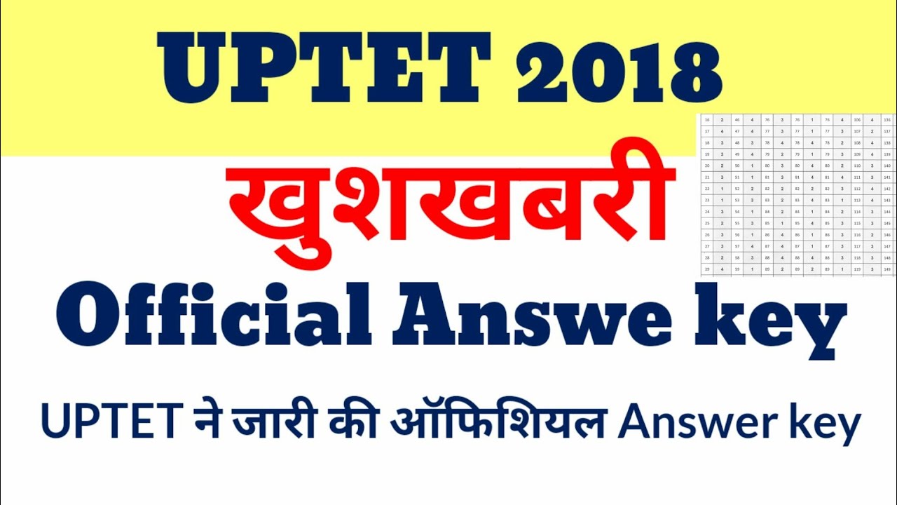 UPTET Answer Key 2018 official