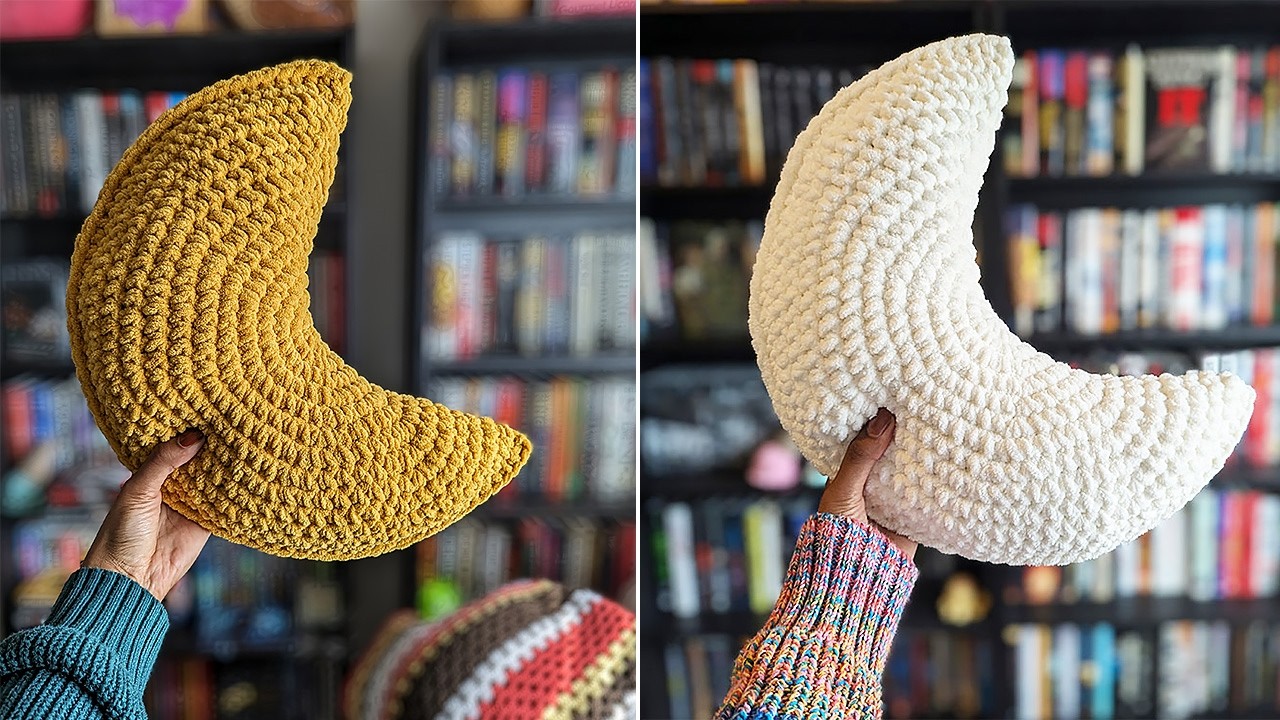 Moon Pillow Crochet Pattern - Easy and Beginner Friendly