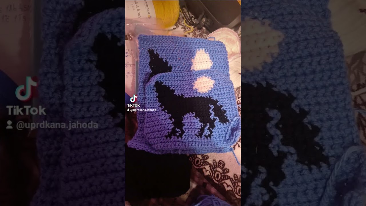 Vlk, mesiac , labuť #hackovanie #crochet