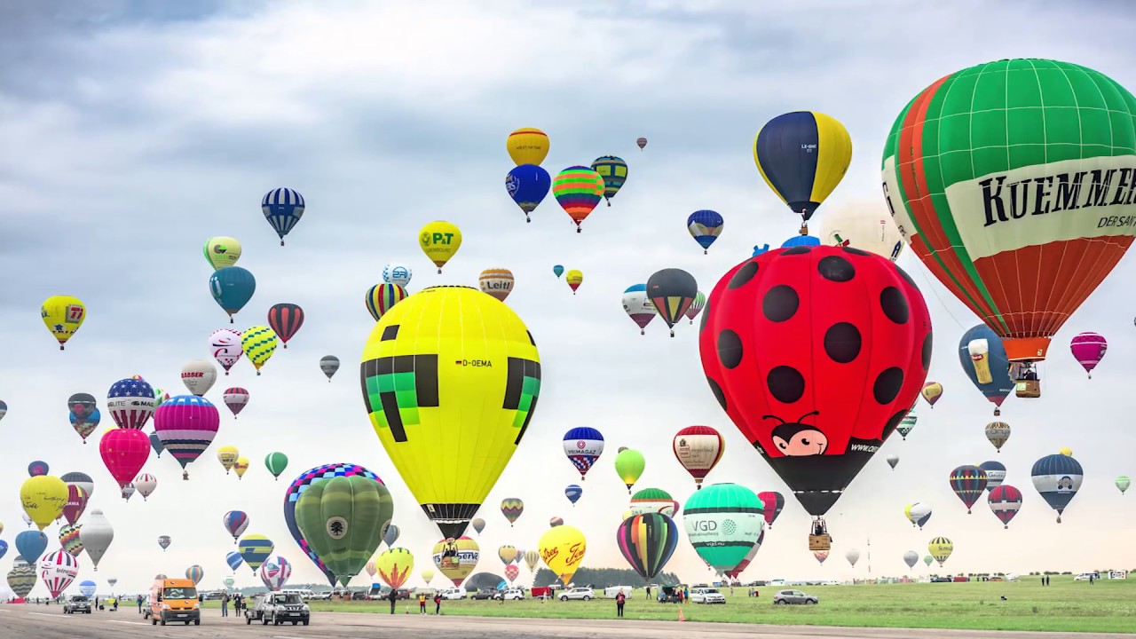 Time Lapse Envol de la grande ligne  Mondial Air Ballons 2017