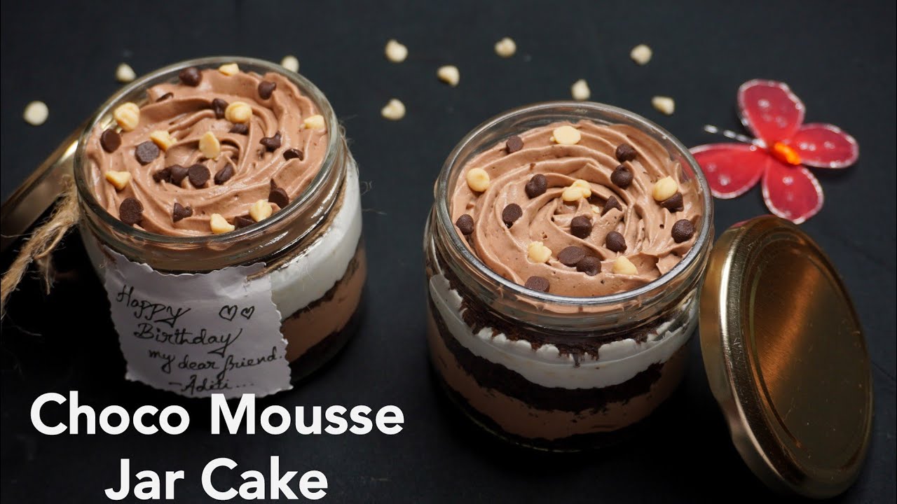 Chocolate Mousse Cake In A Jar | Quick & Easy Dessert | Truffle Chocolate Jar Cake - Eggless