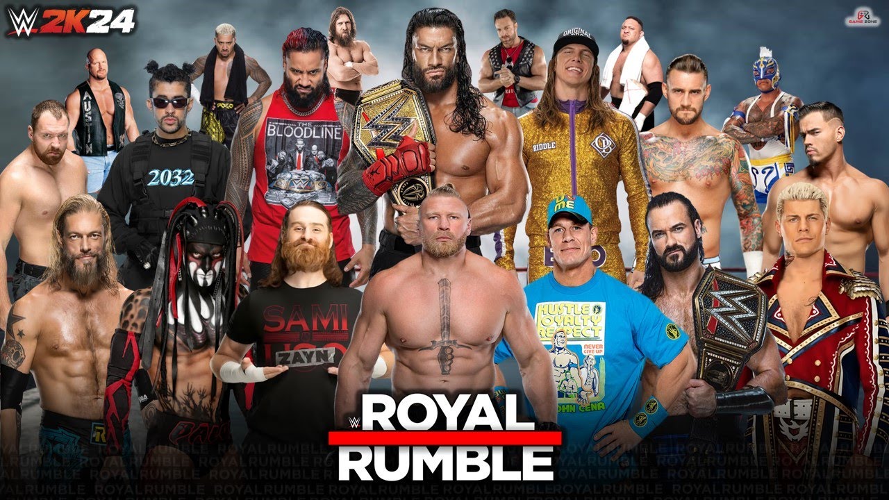 ROYAL RUMBLE 2024 WWE 2K24 30 MAN ROYAL RUMBLE MATCH GAMEPLAY !