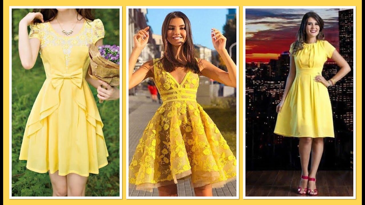 Hermosos Vestidos Amarillos 💛 Moda Fashion