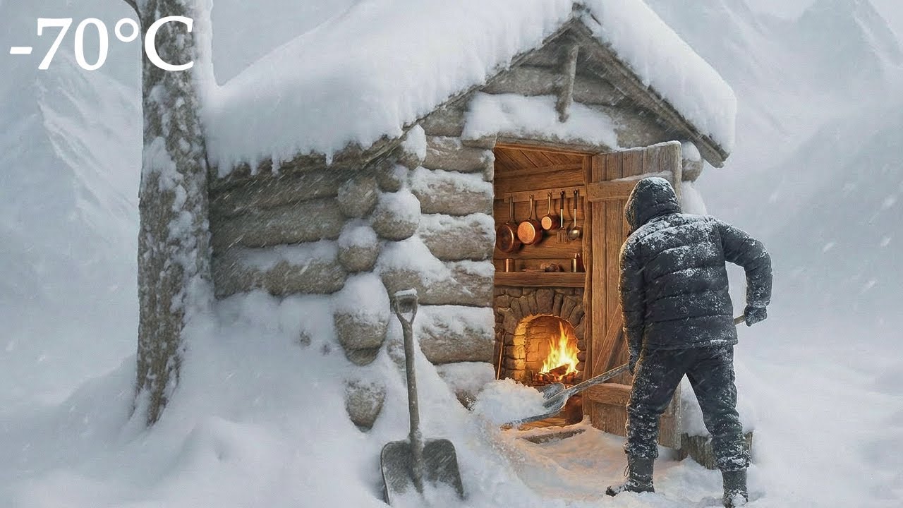 Surviving Worst Winter in a Log Cabin | Extreme Off Grid Winter Life