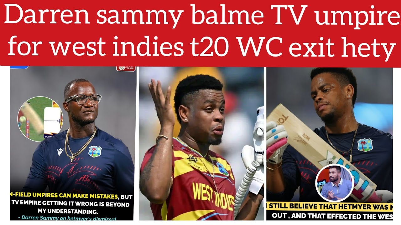 Darren sammy speaks on shimron hetmyers dismissal against india TV umpire #INDvsWI #WorldCup2026