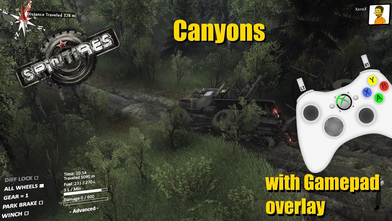 Spintires (The Original Game) - Canyons (DLC) - Objective - with Gamepad Overlay