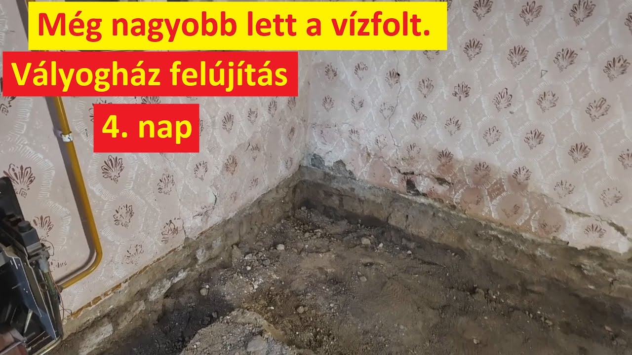 Vályogház projekt 4. nap - Még nagyobb víz💧folt!🥵 Falszárítás, 2. szoba betontörés.
