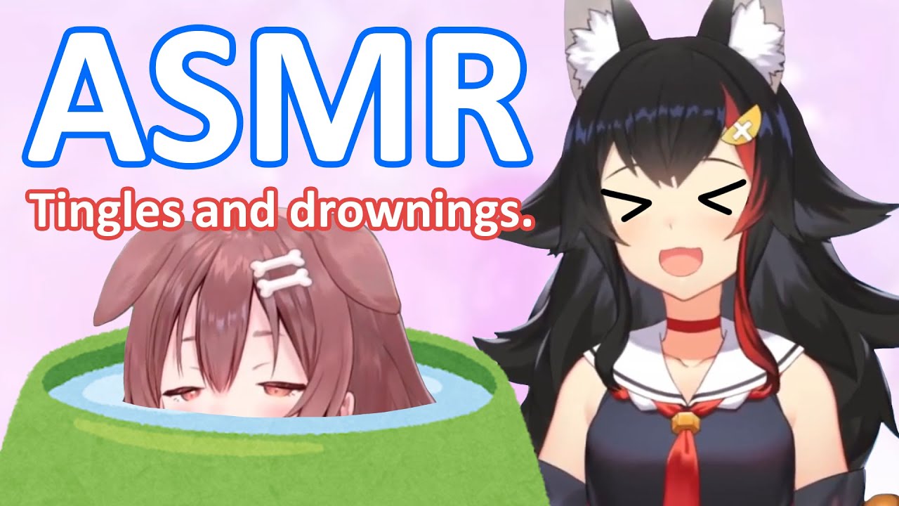 Догго утонул во время ASMR [Оками Мио и Инугами Короне]