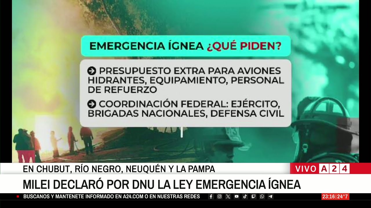 🚨 MILEI DECLARÓ POR DNU LA LEY EMERGENCIA ÍGNEA