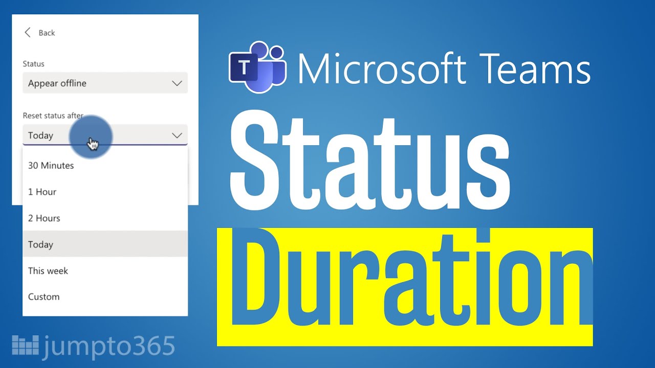 Set your Microsoft Teams status for a certain amount of time