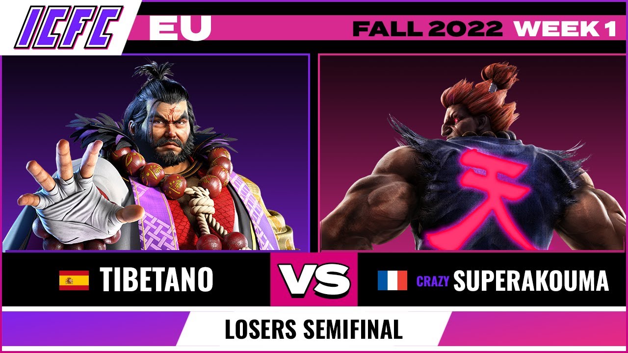 Tibetano (Ganryu) vs. SuperAkouma (Akuma) Losers Semifinal - ICFC EU Tekken 7 Fall 2022 Week 1