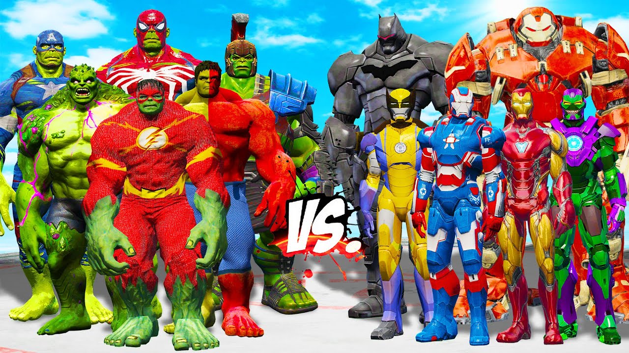 TEAM HULK vs TEAM IRON MAN - EPIC SUPERHEROES WAR