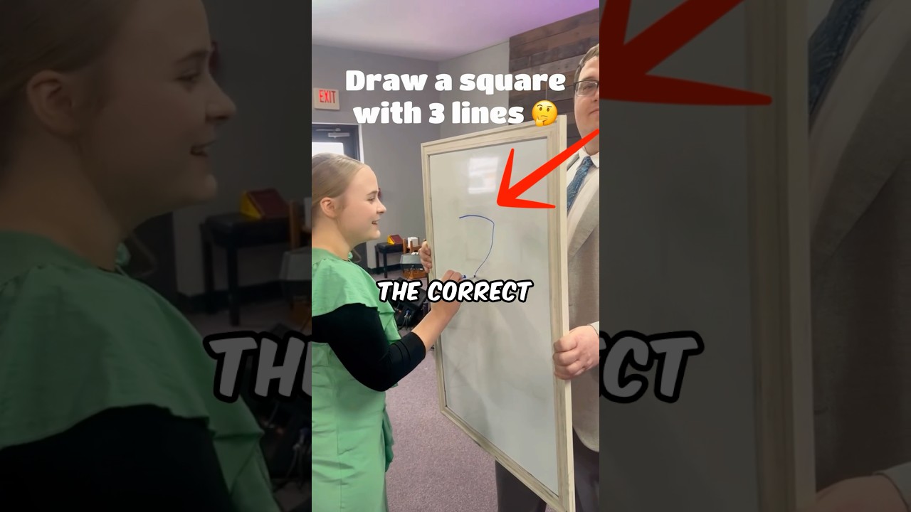 Как нарисовать квадрат тремя линиями😳