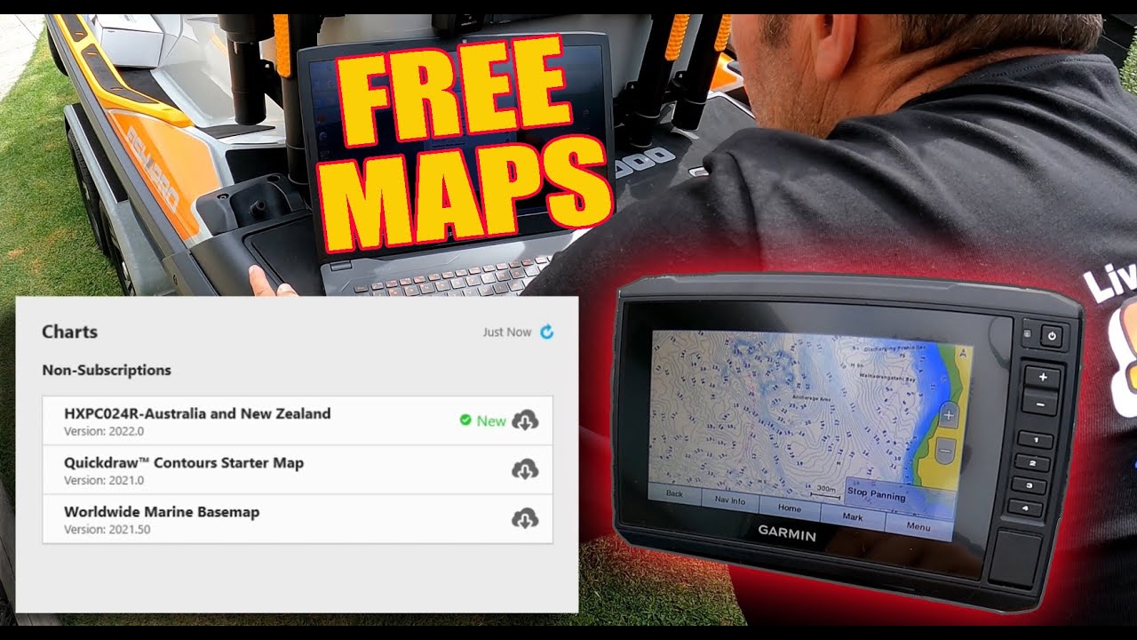 How to download FREE CHARTS for the Sea-Doo FISH PRO Garmin 72SV & 62CV
