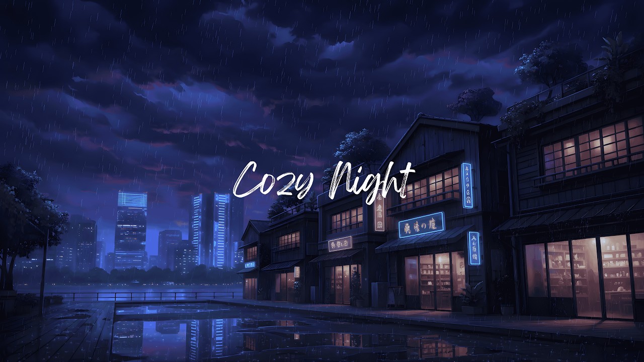 Cozy Japanese Night Shop 🌧️ Soft Lofi Beats with Rain