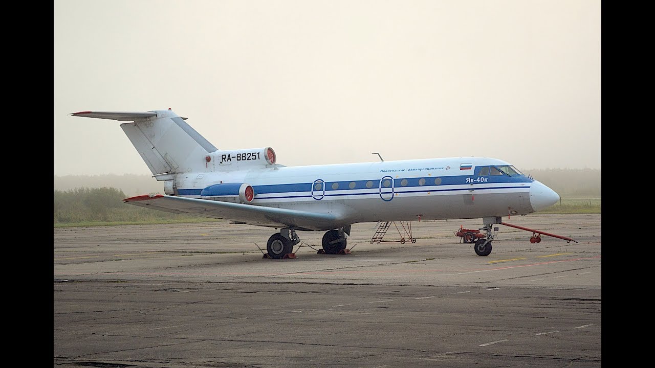 Yakovlev YAK-40K - the classic trijet of Vologda Air Enterprise in 4K