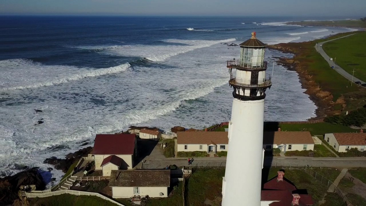 Mavic Drone flight over Pigeon Point lighthouse in Pescadero California 1-16-17