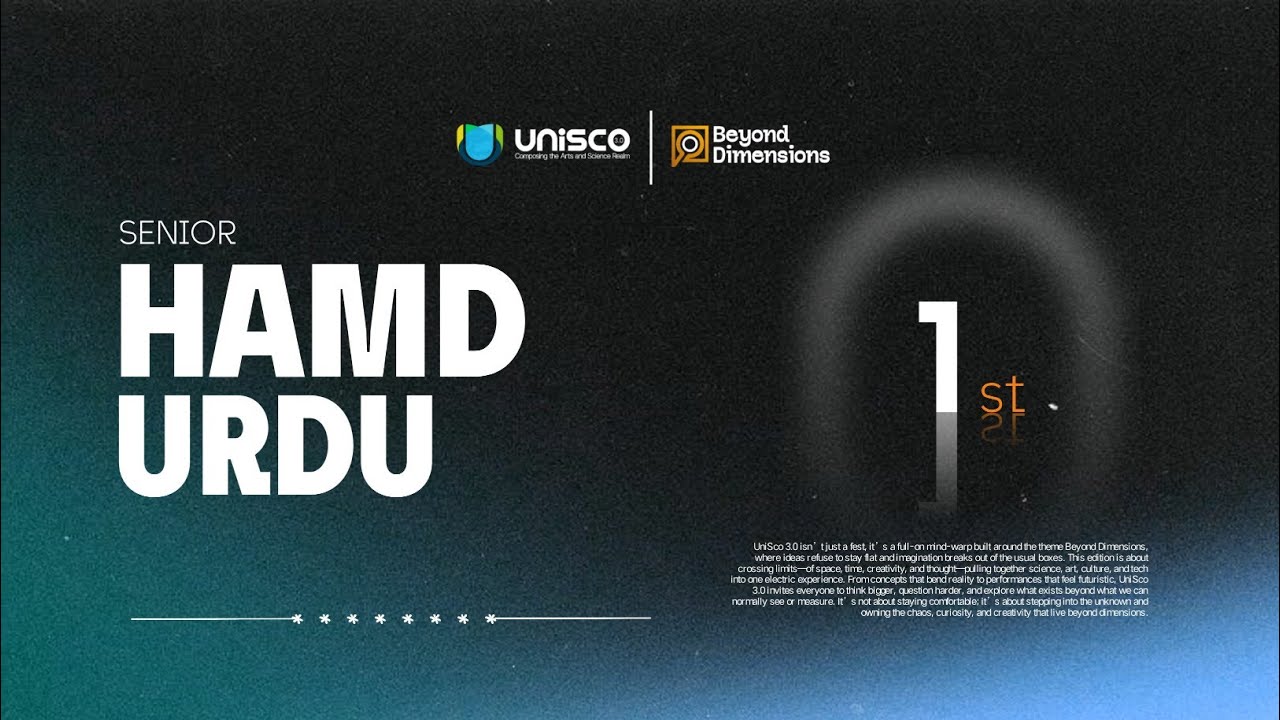 SENIOR HAMD URDU | FIRST | UNISCO 3.0