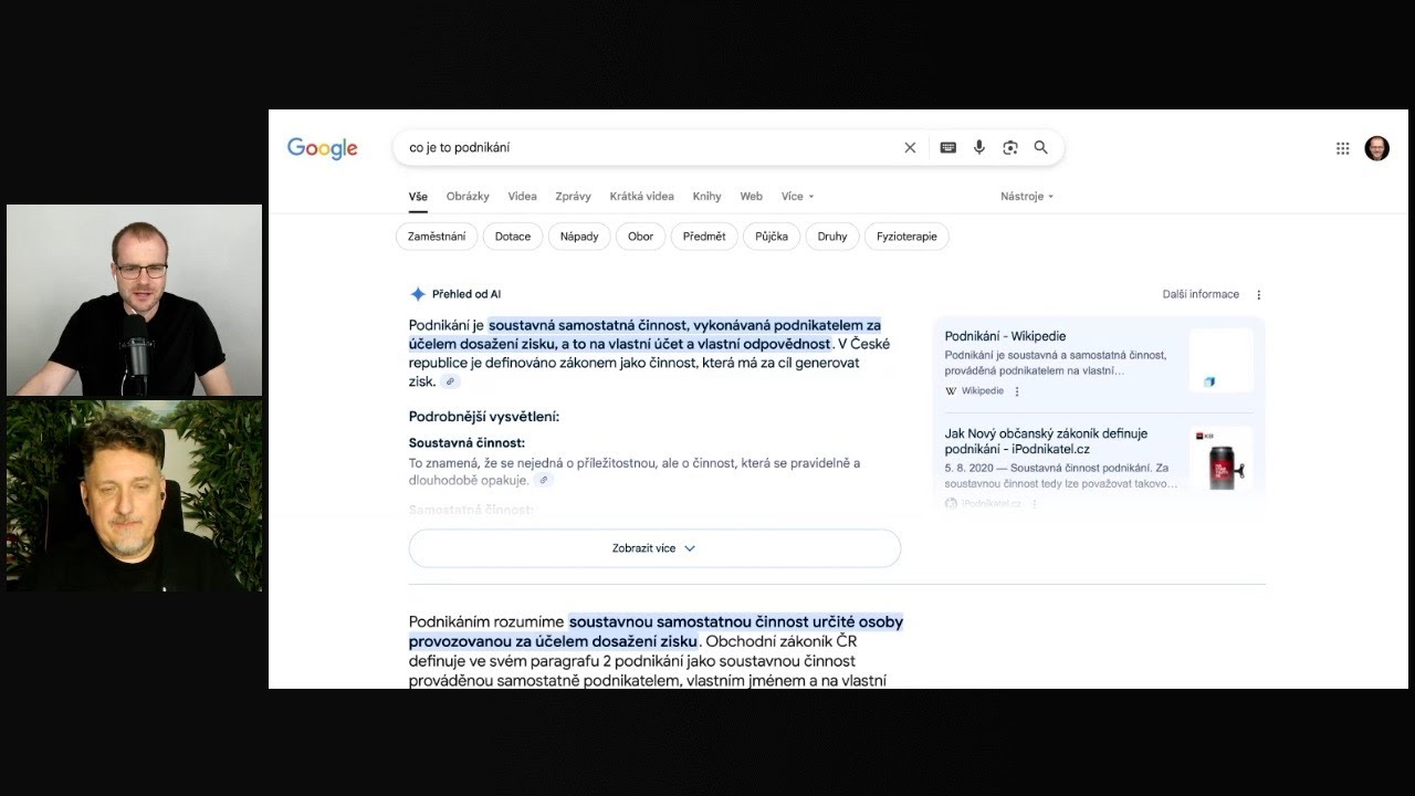 Vyhled&aacute;v&aacute;n&iacute; v Googlu se měn&iacute;, n&aacute;v&scaron;těvnost bude klesat. Jak reagovat na odpovědi od AI? | Pavel Ungr