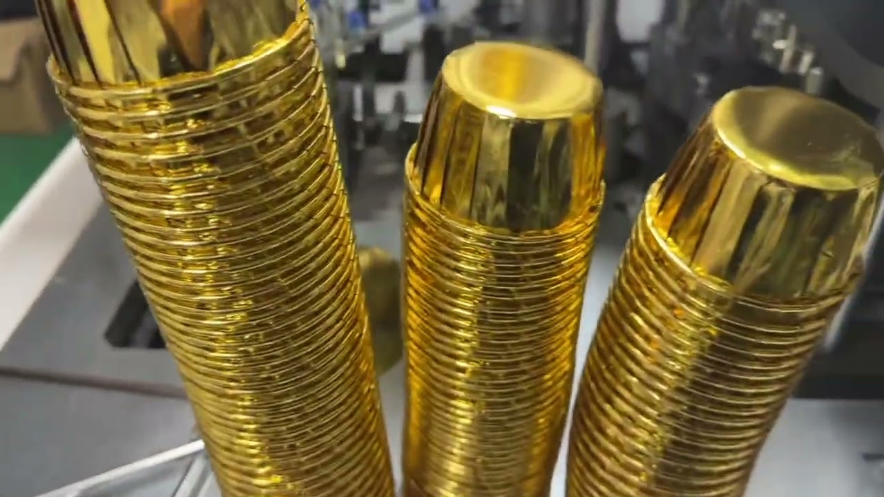 Fully Automatic Servo Gold Silver PET Laminated  Paper Cup Machine with Curled Rim
