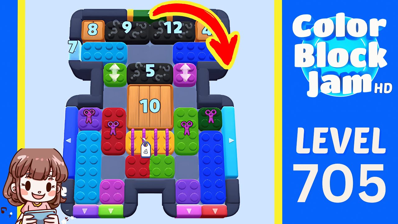 Color Block Jam Level 705 Solution Walkthrough