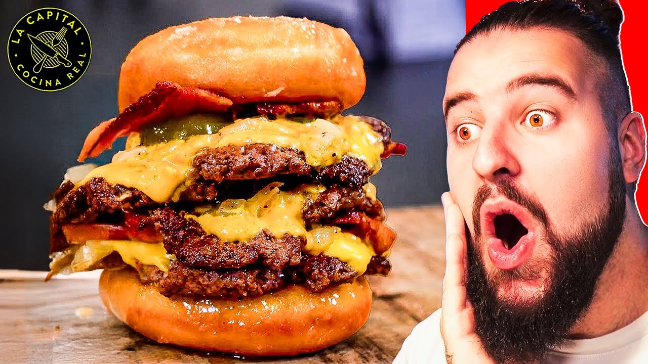 REACCIONANDO A LA  HAMBURGUESA de DONUTS 🍩 | LA CAPITAL