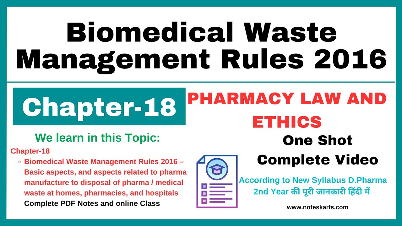 Chapter-18 | Biomedical Waste Management Rules 2016 | Pharmacy Law and Ethic-2025