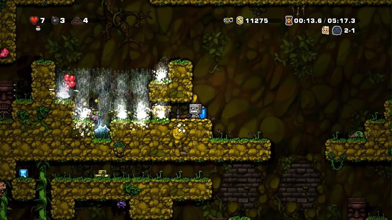 Max% no damage run.  Completed on 1-12-26 daily challenge. [Spelunky HD]