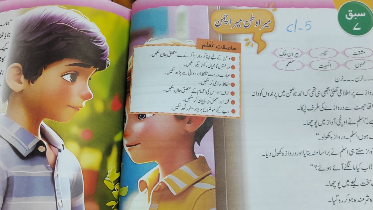 Urdu reading Grade5 lesson 7 Mera waten Mera chamen